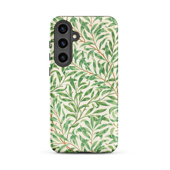 Willow Bough - William Morris Leaf Pattern Phone Case Samsung Galaxy S24 Plus / Matte Phone Case Delicate Pattern Green Willow Leaves