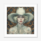 Winnie - Moon Lesbian Cowgirl Art Print, Elegant Portrait Person Cowboy Hat