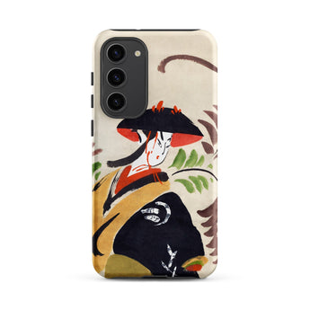 Wisteria Maiden - Kabuki Dancer Phone Case Samsung Galaxy S23 Plus / Matte Stylized Illustration Traditional Japanese Geisha Black,