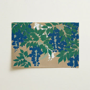 Wisteria from Momoyogusa - Kamisaka Sekka Art Print / Canvas Rectangular Stylized Blue Blossoms Green, Sekka’s, Prints