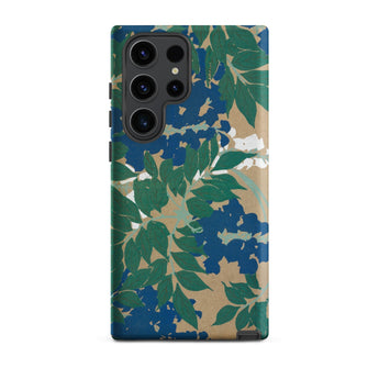 Wisteria from Momoyogusa - Kamisaka Sekka Phone Case Samsung Galaxy S23 Ultra / Matte Vibrant Botanical Design Deep Green Leaves, Meiji-era