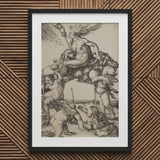 The Witch - Albrecht Durer Art Print / Canvas Black Framed White, Crone Vaults Prints