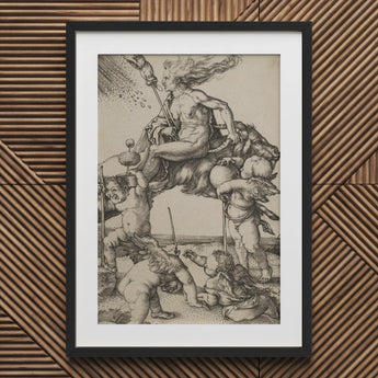 The Witch - Albrecht Durer Art Print / Canvas Black Framed White, Crone Vaults Prints