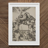 The Witch - Albrecht Durer Art Print / Canvas White Framed Mythological Scene Classical Figures Dynamic Poses, Crone Vaults Prints