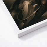 Witch Surfing on a Sieve - Charles Turner Art Print / Canvas Framed Artwork Draped Figure Monochromatic Tones Enclosed Sleek, Rides,