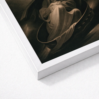 Witch Surfing on a Sieve - Charles Turner Art Print / Canvas Framed Artwork Draped Figure Monochromatic Tones Enclosed Sleek, Rides,
