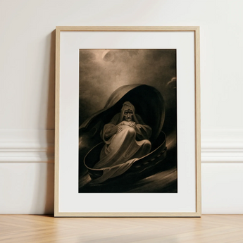 Witch Surfing on a Sieve - Charles Turner Art Print / Canvas, 12x16’’ / 31x41cm / Natural Frame / Matboard, Posters Prints & Visual