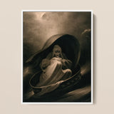 Witch Surfing on a Sieve - Charles Turner Art Print / Canvas, 12x16’’ / 31x41cm / White Frame, Posters Prints & Visual Artwork, Toby Leon