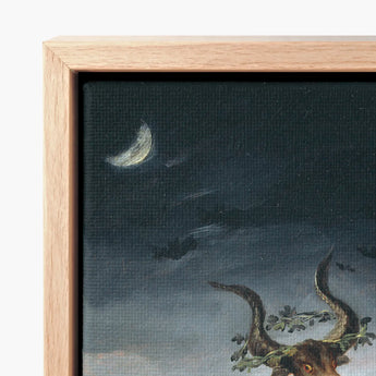 Witches’ Sabbath - Francisco De Goya Art Print / Canvas Framed Painting Dark Moody Night Sky Crescent Witches, Horned Creature Reigns,