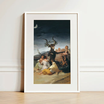 Witches’ Sabbath - Francisco De Goya Art Print / Canvas Framed Art Print Dark Dramatic Scene Figures Horned Witches Sabbath, Creature