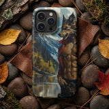 Wolfgang - Gay Wolf Art Iphone Case Rugged Matte-finish Phone Case Detailed Illustration Muscular Wolf Iphone Case, Art