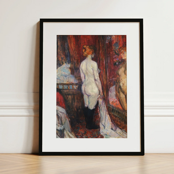 Woman Before a Mirror - Henri De Toulouse-lautrec Art Print / Canvas, 12x16’’ / 31x41cm / Black Frame / Matboard, Posters Prints & Visual