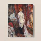 Woman Before a Mirror - Henri De Toulouse-lautrec Art Print / Canvas, 12x16’’ / 31x41cm / White Frame, Posters Prints & Visual Artwork,