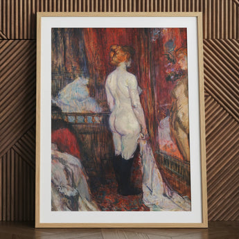 Woman Before a Mirror - Henri De Toulouse-lautrec Art Print / Canvas, 24x32’’ / 61x81cm / Natural Frame / Matboard, Posters Prints & Visual