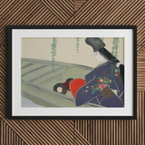 Woman in a Boat - Stampa d'arte di Kamisaka Sekka / Tela, 30x20’’ / 76x51cm / Cornice nera / Passe-partout, Poster, stampe e opere d'arte visiva, Toby Leon