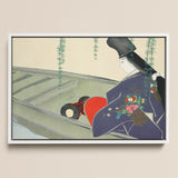 Woman in a Boat - Kamisaka Sekka Art Print / Canvas, 18x12’’ / 46x31cm / White Frame, Posters Prints & Visual Artwork, Toby Leon