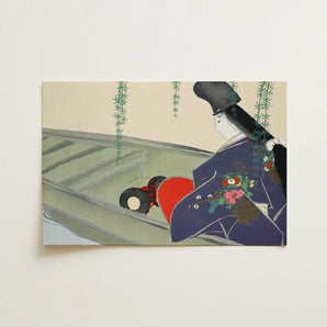 Woman in a Boat - Kamisaka Sekka Art Print / Canvas, 18x12’’ / 46x31cm / Unframed / no Border, Posters Prints & Visual Artwork, Toby Leon