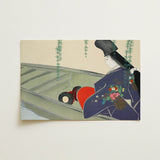 Woman in a Boat - Kamisaka Sekka Art Print / Canvas Rectangular Stylized Illustration Figure Traditional Japanese, Lacquered Hull Prints