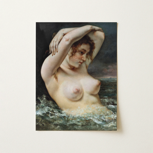 The Woman in the Waves - Gustave Courbet Art Print / Canvas, 12x16’’ / 31x41cm / Unframed / no Border, Posters Prints & Visual Artwork,