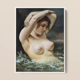 The Woman in the Waves - Gustave Courbet Art Print / Canvas, 12x16’’ / 31x41cm / White Frame, Posters Prints & Visual Artwork, Toby Leon