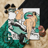 Women Bathing Between White Stones - Ernst Ludwig Kirchner Art Print / Canvas Stylized Illustration White Square Card Two Nude Figures
