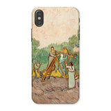 Women Picking Olives - Vincent Van Gogh Phone Case Iphone x / Matte Phone Case Gogh-style Painting Women Olives Vincent Gogh, Picking