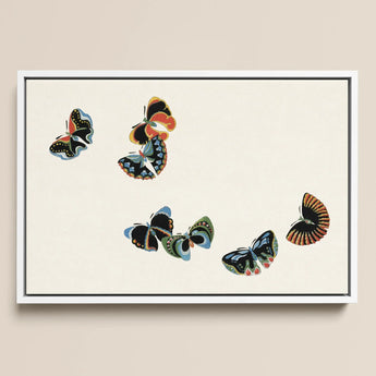 Woodblock Butterflies - Kamisaka Sekka Art Print / Canvas, 18x12’’ / 46x31cm / White Frame, Posters Prints & Visual Artwork, Toby Leon