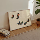 Woodblock Butterflies - Kamisaka Sekka Art Print, Framed Artwork Colorful Butterfly Specimens