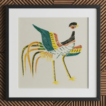 Woodblock Crane - Taguchi Tomoki Art Print / Canvas, 12x12’’ / 31x31cm / Black Frame / Matboard, Posters Prints & Visual Artwork, Toby Leon