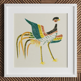 Woodblock Crane - Taguchi Tomoki Art Print / Canvas, 12x12’’ / 31x31cm / White Frame / Matboard, Posters Prints & Visual Artwork, Toby Leon