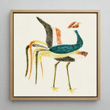 Woodblock Crane - Taguchi Tomoki Art Print / Canvas, 12x12’’ / 31x31cm / Natural Frame, Posters Prints & Visual Artwork, Toby Leon