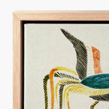 Framed Canvas Print Stylized Colorful Illustration Crab Textured Taguchi Tomoki