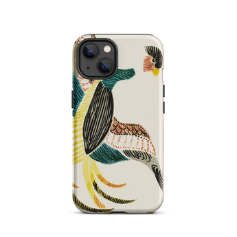 Woodblock Crane - Taguchi Tomoki Bird Phone Case Iphone 13 / Matte Bird-patterned Phone Case Taguchi Tomoki Woodblock, Japanese Bird Art,