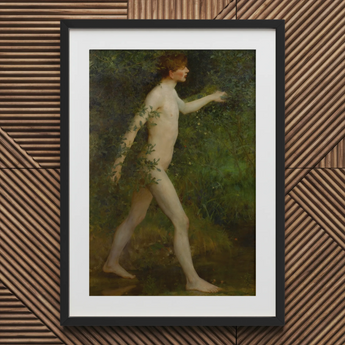 A Woodland Bather - Henry Scott Tuke Art Print / Canvas, 20x30’’ / 51x76cm / Black Frame / Matboard, Posters Prints & Visual Artwork, Toby