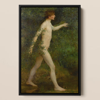 A Woodland Bather - Henry Scott Tuke Art Print / Canvas, 12x18’’ / 31x46cm / Black Frame, Posters Prints & Visual Artwork, Toby Leon
