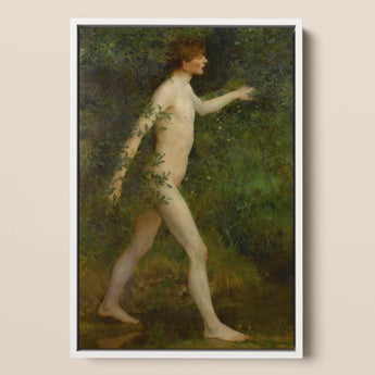 A Woodland Bather - Henry Scott Tuke Art Print / Canvas, 12x18’’ / 31x46cm / White Frame, Posters Prints & Visual Artwork, Toby Leon