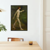 A Woodland Bather - Henry Scott Tuke Art Print / Canvas Framed Painting Nude Figure Foliage Encased Sleek Black, Moves, Prints