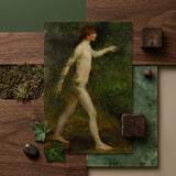 A Woodland Bather - Henry Scott Tuke Art Print / Canvas Rectangular Classical Painting Nude Male Figure Foliage, Moves, Prints