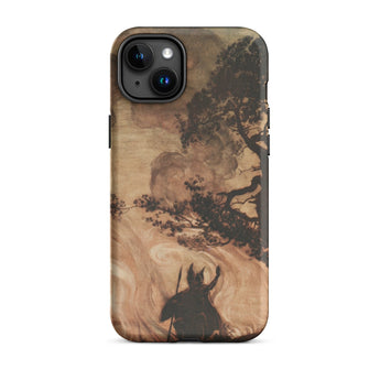 Wotan Looks Back at Brunnhilde - Arthur Rackham Phone Case Iphone 15 Plus / Matte Iphone 14 Case Mythological Scene Horned Figure Tree