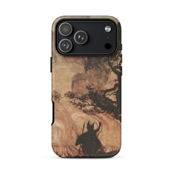 Wotan Looks Back at Brunnhilde - Arthur Rackham Phone Case Iphone 17 Pro Max / Matte Iphone 12 Pro Max Case Wooden Texture Black Arthur