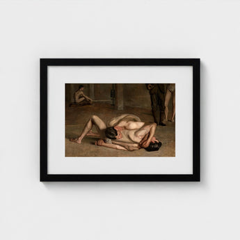 Wrestlers - Thomas Eakins Art Print / Canvas Eakins’s Holds, Oil Catches Two, Nude, Male, Athletes, Exact Moment Mastery, Collapse Trade