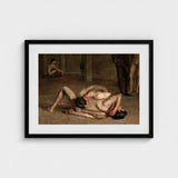 Wrestlers - Thomas Eakins Art Print / Canvas Eakins’s Holds, Oil Catches Two, Nude, Male, Athletes, Exact Moment Mastery, Collapse Trade