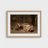 Wrestlers - Thomas Eakins Art Print / Canvas Eakins’s Holds, Oil Catches Two, Nude, Male, Athletes, Exact Moment Mastery, Collapse Trade