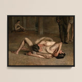 Wrestlers - Thomas Eakins Art Print / Canvas Black-framed Reproduction Painting Lictors Brutus Bodies Sons Jacques-louis Eakins’s Holds,