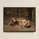 Wrestlers - Thomas Eakins Art Print / Canvas, Eakins’s Wrestlers Holds, Oil Catches Two, Catches Two Nude, Two Nude Male, Nude Male