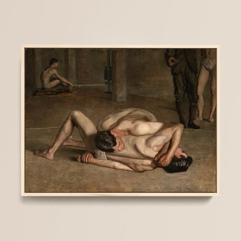Wrestlers - Thomas Eakins Art Print / Canvas, Eakins’s Wrestlers Holds, Oil Catches Two, Catches Two Nude, Two Nude Male, Nude Male
