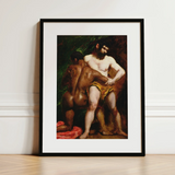 The Wrestlers - William Etty Homoerotic Art Print / Canvas, 12x16’’ / 31x41cm / Black Frame / Matboard, Posters Prints & Visual Artwork,