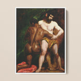 The Wrestlers - William Etty Homoerotic Art Print / Canvas, 12x16’’ / 31x41cm / White Frame, Posters Prints & Visual Artwork, Toby Leon