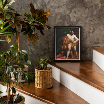 The Wrestlers - William Etty Homoerotic Art Print / Canvas Classical Black Frame Mythological Scene, Testosterone-fueled Time Capsule,
