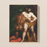 The Wrestlers - William Etty Homoerotic Art Print / Canvas Framed Reproduction El Greco’s ?The Fall Rebel Angels” William Etty, T